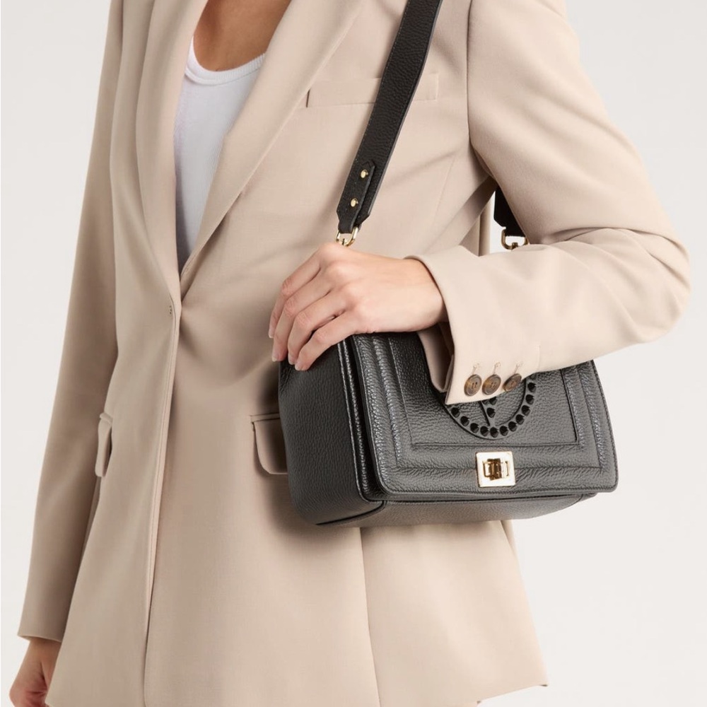 Elegant Black Leather Shoulder Bag
